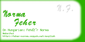 norma feher business card